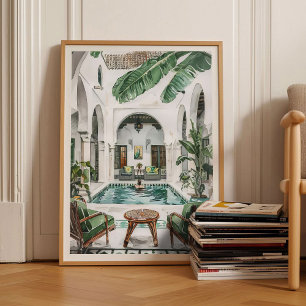 Ilustração de Marrocos Impressão de Marrocos Riad