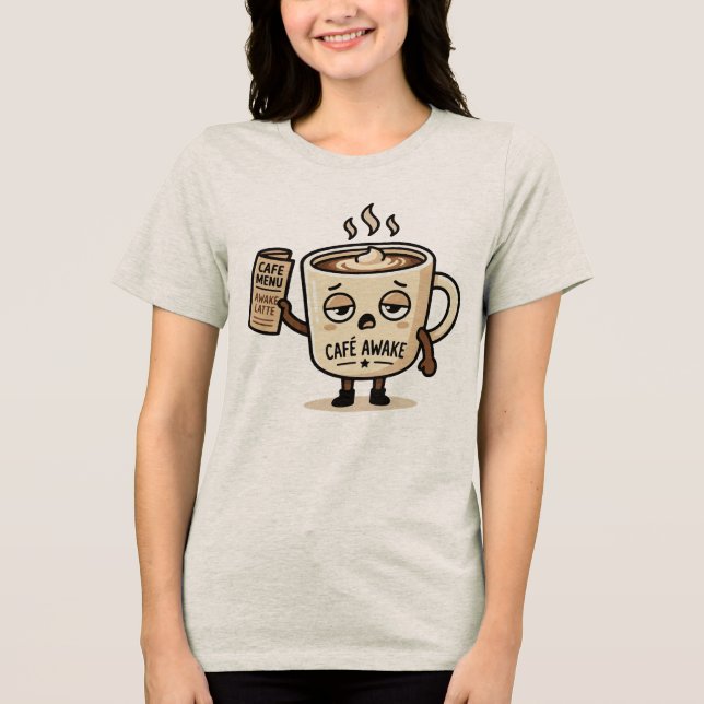 Ilustração de mascote de café sonolento fofo ao ac (Frente)