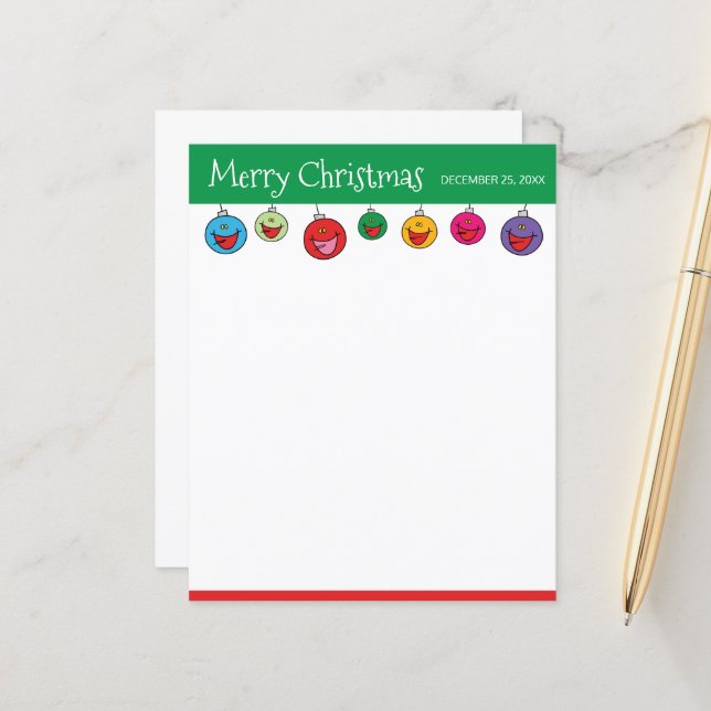 Ilustração de Ornamento de Cartoons de Feliz Natal (Frente/Verso In Situ)