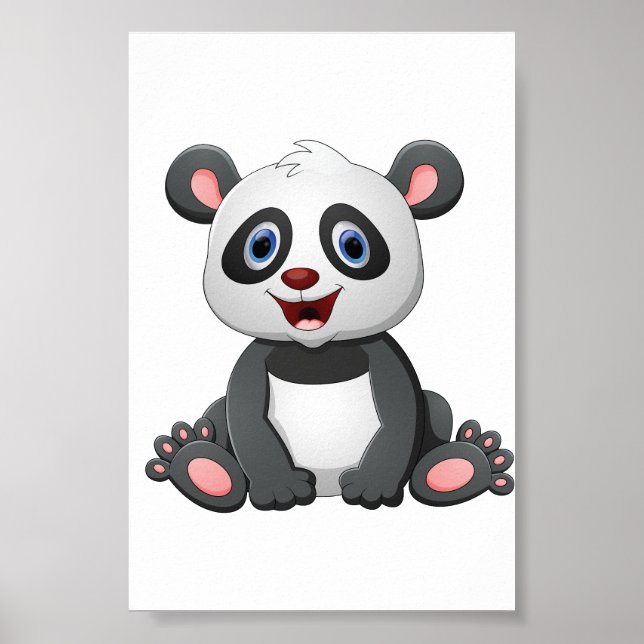 Ilustração de Panda Adorável | Poster para impress (Frente)