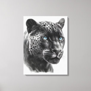 Ilustração de Pantera Preta - Canvas de Desenho de