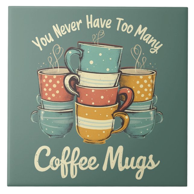 Ilustração de Pilha de Canecas de Café Retrô (Frente)