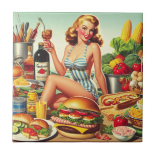 Ilustração de Pin-up da Comida Vintage