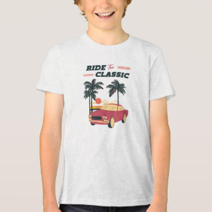 Ilustração de Praia Carro Clássico Retro