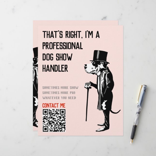 Ilustração de Promoção de Manipulador de Cães Grea (Frente/Verso In Situ)