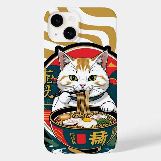 Ilustração de Ramen de Comida de Gato Sortudo (Verso)