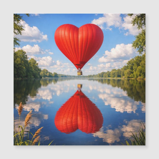 Ilustração de Reflexo de Balão com Coração Românti (Frente)
