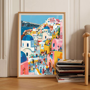 Ilustração de Santorini Impressão de Santorini Gré