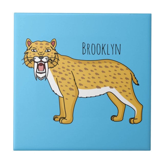 Ilustração de tigre com dentes de Saber (Frente)