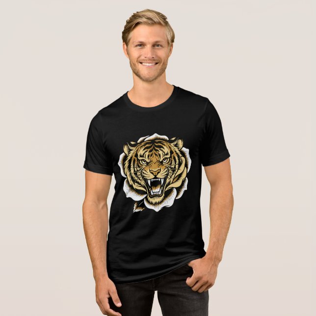 Ilustração de Tigre Rugindo Design (Frente Completa)