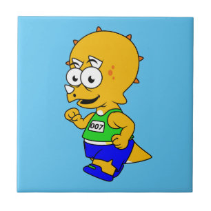 Ilustração De Um Corredor De Tricerátops.