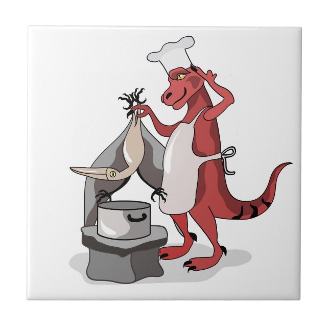 Ilustração De Um Cozinhar De Chef Tyrannosaurus Re (Frente)