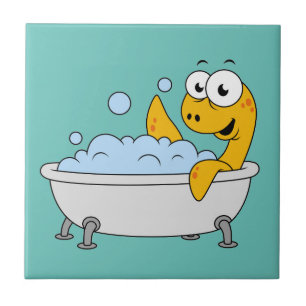 Ilustração De Um Monstro De Ness Do Banho.