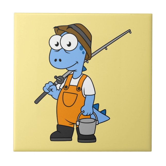 Ilustração De Um Pescador De Allosaurus. (Frente)