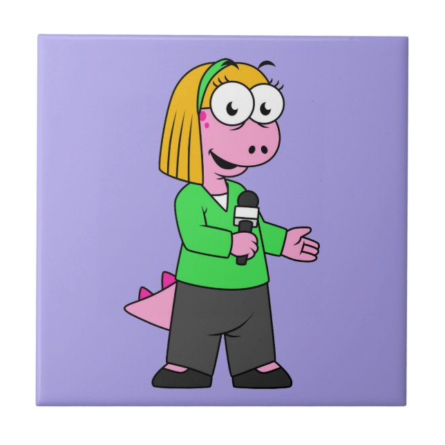 Ilustração De Um Repórter De Notícias Do Allosauru (Frente)