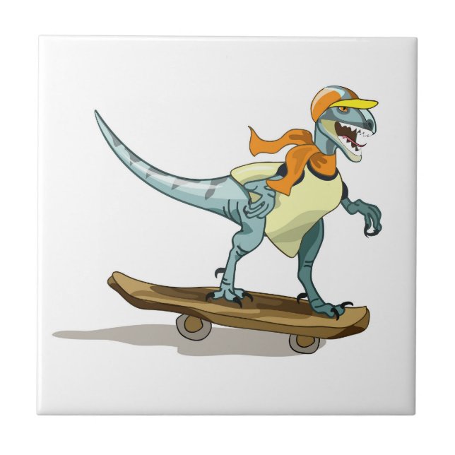 Ilustração De Um Skate De Raptor. (Frente)