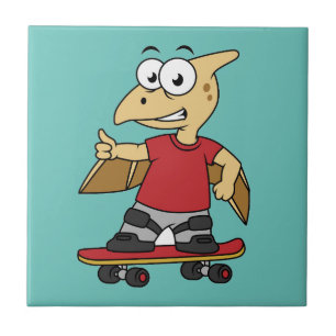 Ilustração De Um Skate Pterossauro.