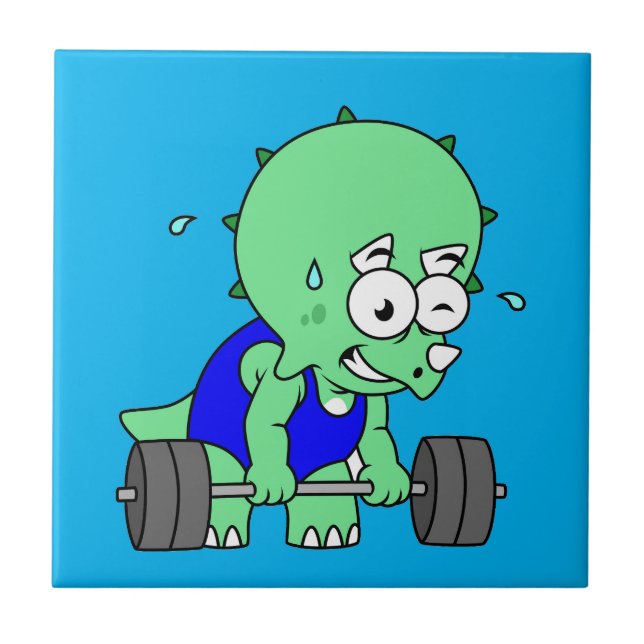 Ilustração De Um Tricerátopo De Pesos. (Frente)