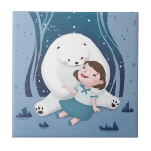 Ilustração de Urso Polar e Criança