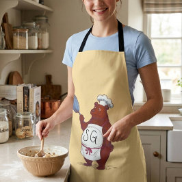 Ilustração de Urso Teddy Fofo Chef Cozinhando e As