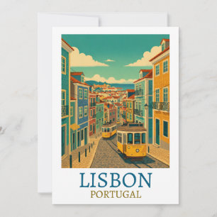Ilustração de Viagem Vintage Personalizada Lisboa