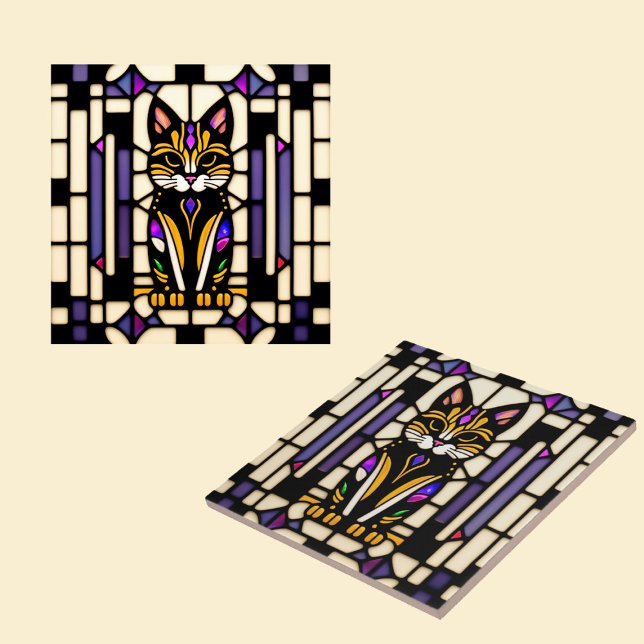 Ilustração de Vidro Arrejado de Gato Laranja Moder (Criador carregado)