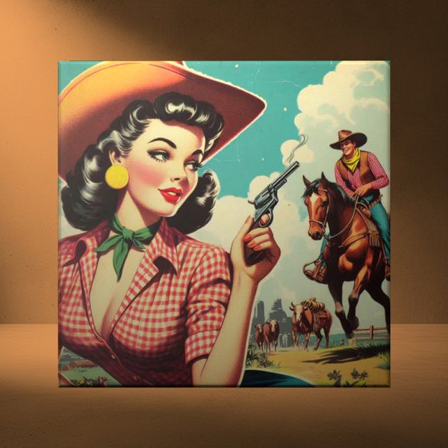 Ilustração de Vintage Pulp Cowgirl (Criador carregado)