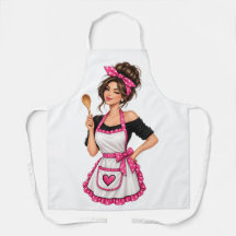 Ilustração Divertida da Rainha da Cozinha Retro |