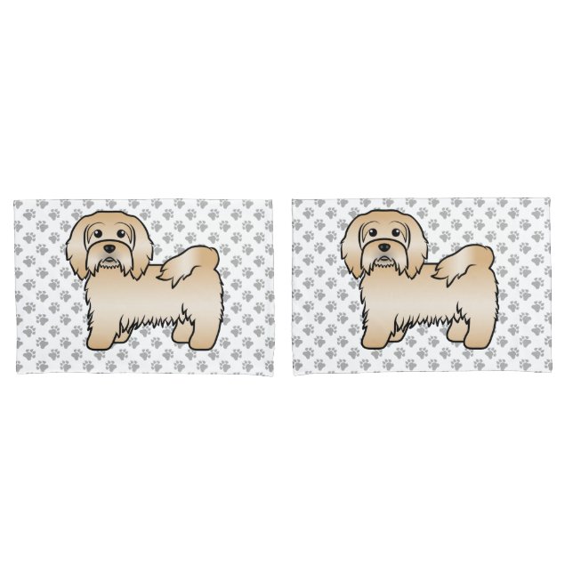 Ilustração do Cão de Cartoon Cute Fawn Havanese (Frente - conjunto)