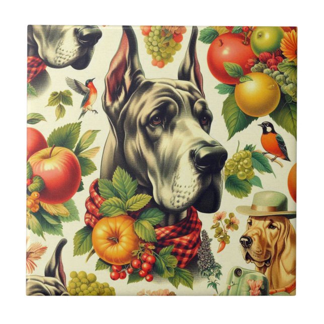 Ilustração do Cão-de-Dane Vintage (Frente)