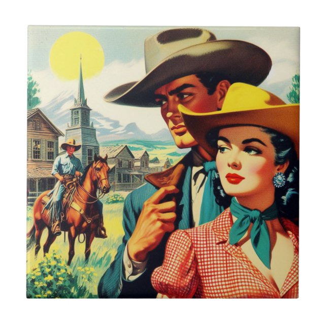 Ilustração do Casal Vintage Country (Frente)
