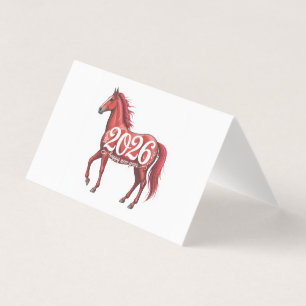 Ilustração do Cavalo Vermelho da Placa Feliz ano n