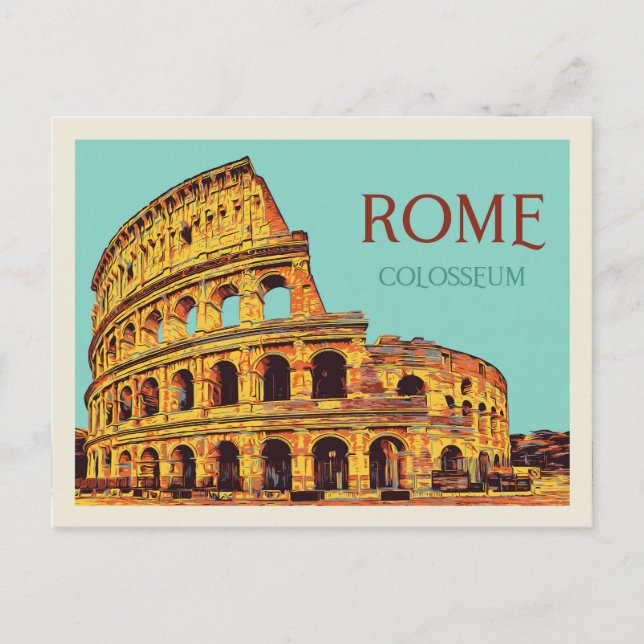 Ilustração do colosso de Roma Itália Cartão postal (Frente)