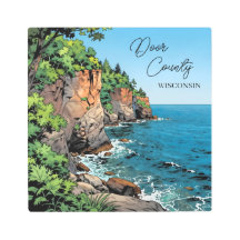 Ilustração do Condado de Door, Wisconsin Lago Mich