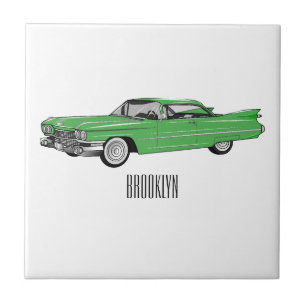 Ilustração do desenho animado Classic car 1959
