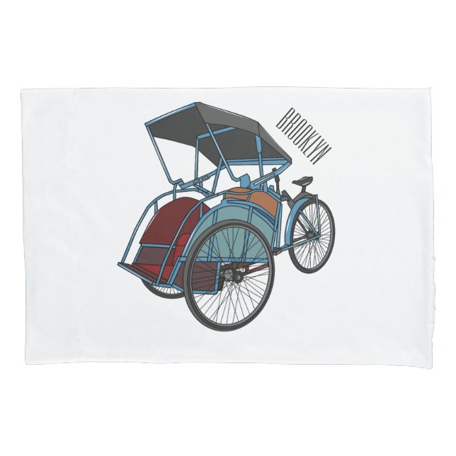 Ilustração do desenho do rickshaw Ciclo (Frente)