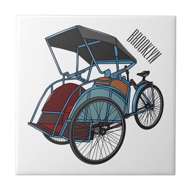 Ilustração do desenho do rickshaw Ciclo (Frente)