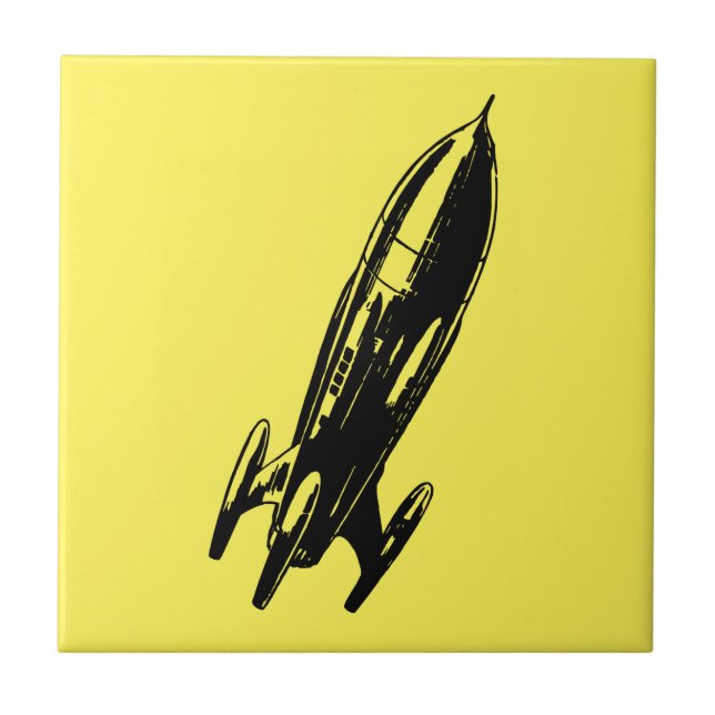 Ilustração do Foguete do Spaceship Retro (Frente)