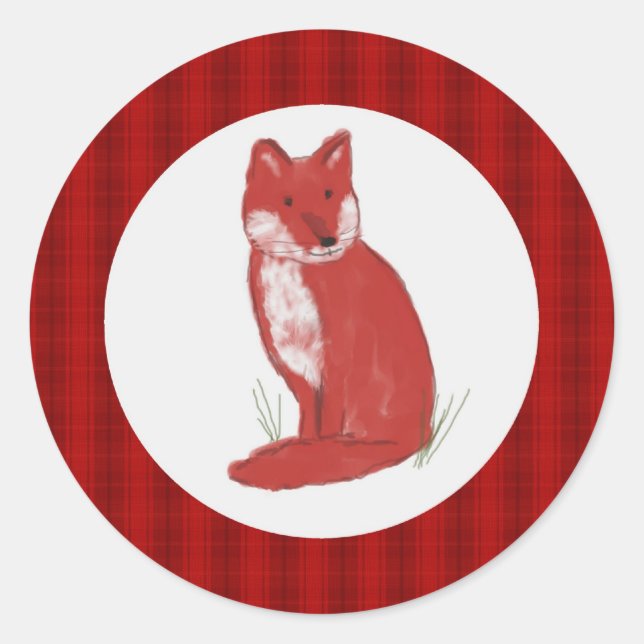 Ilustração do Fox vermelho com etiqueta do quadro (Frente)