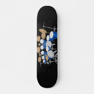 Ilustração do kit de tambor azul: skate personal