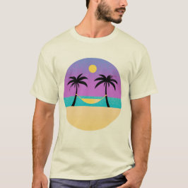 Ilustração do logotipo gráfico da Camisa Sunset Ha
