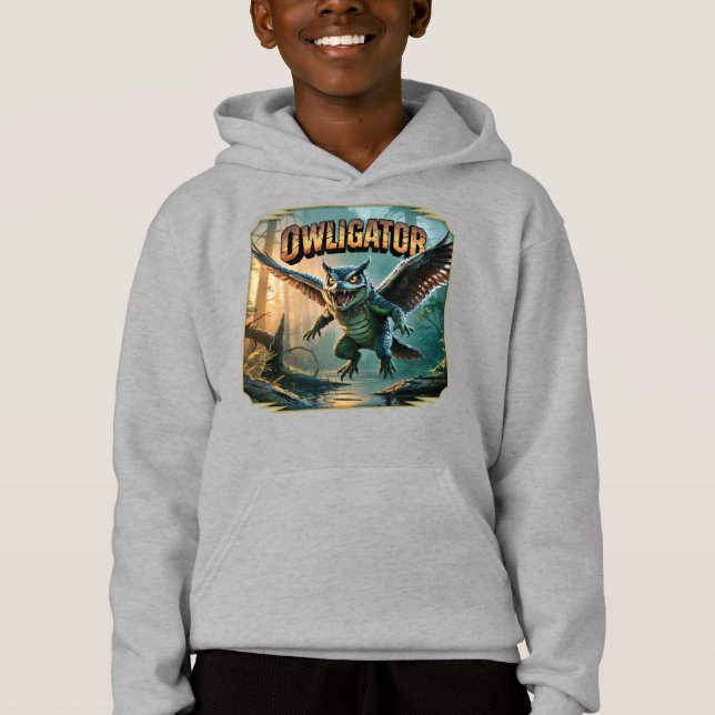 Ilustração do Owligator – Coruja Jacaré Engraçado  (Frente)