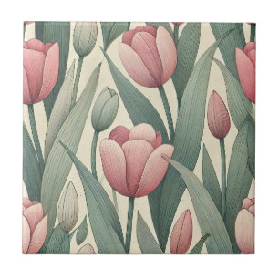 Ilustração do padrão do Jardim Tulip Pastel