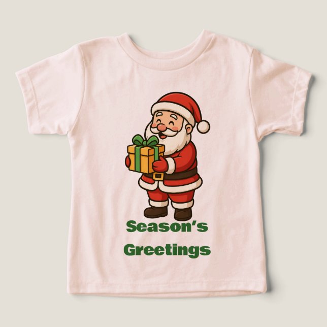 Ilustração do Papai Noel segurando caixa de presen (Design frontal)