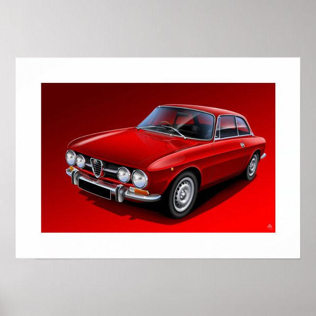 Ilustração do Poster Alfa Romeo 1750 GTV (Frente)
