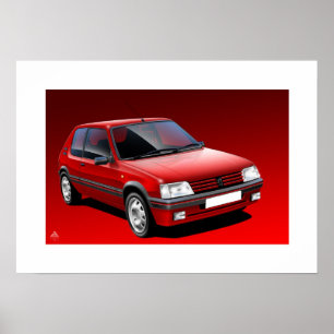 Ilustração do poster de Peugeot 205 GTI