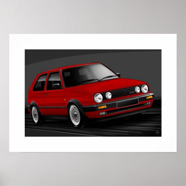 Ilustração do Poster Golf GTI mk2 (Frente)
