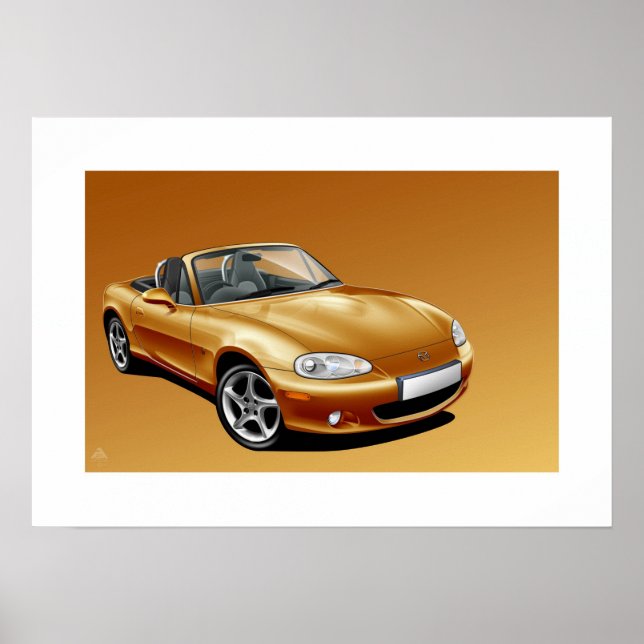 Ilustração do Poster Mazda MX5 mk2 (Frente)