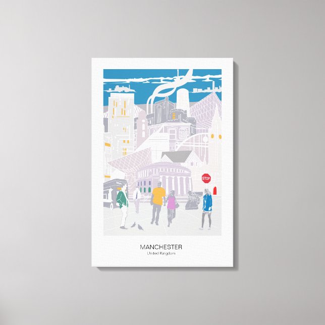 Ilustração do Skyline do Canvas Manchester (Frente)