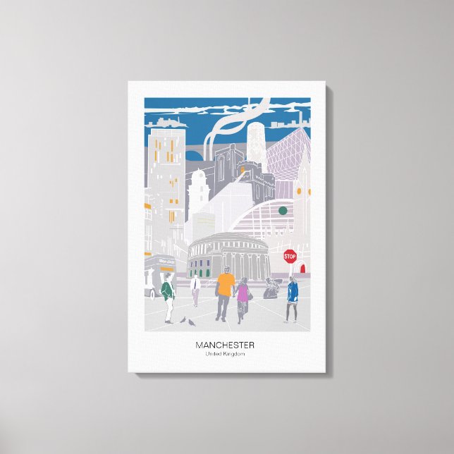 Ilustração do Skyline do Canvas Manchester (Frente)